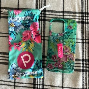 Loopy iPhone 13 Pro clear sea glass floral case